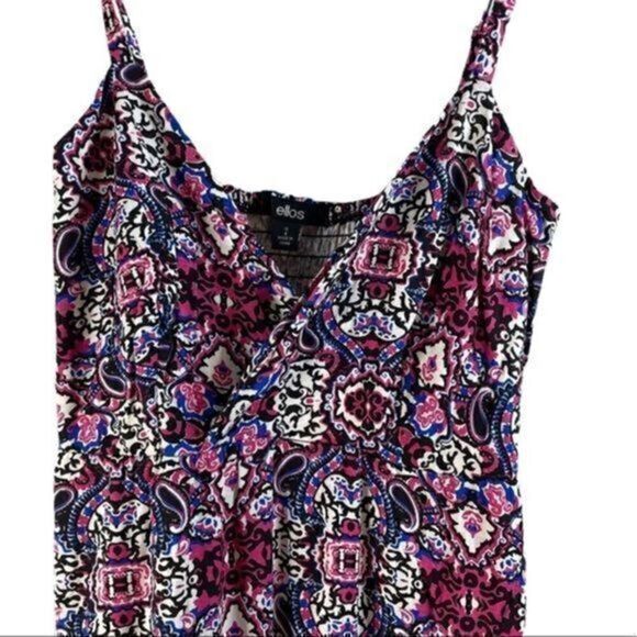 Ellos Spaghetti Strap Halter Style Sundress Pink Floral Paisley Print Small NWT - Picture 2 of 9